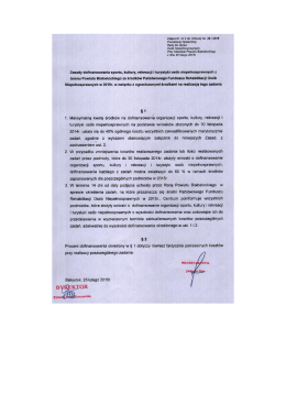 Zasady dofinansowania sportu, kultury, rekreacji i turystyki os&oacute;b