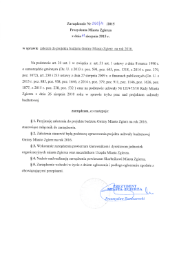 Zarządzenie Nr 269/VII/2015 Prezydenta Miasta Zgierza z dnia