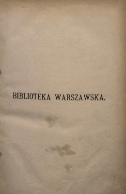 BIBLIOTEKA WARSZAWSKA.