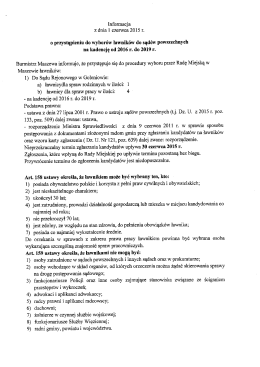 Informacja z dnia 1 czerwca 2015 r.