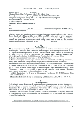 wzór umowy - Biuletyn Informacji Publicznej Urzędu Miasta Jelenia