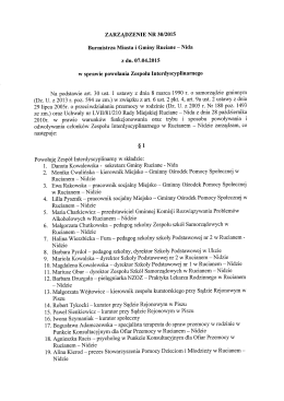 Treść zarządzenia 30/2015 - BIP Urzędu Miasta i Gminy Ruciane-Nida