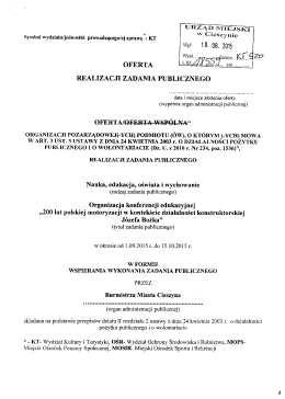 Oferta realizacji zadania publicznego