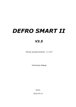 Instrukcja obsługi Defro Smart II v3.5