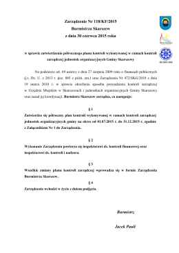 Zarządzenie Nr 118/KF/2015 Burmistrza Skarszew z