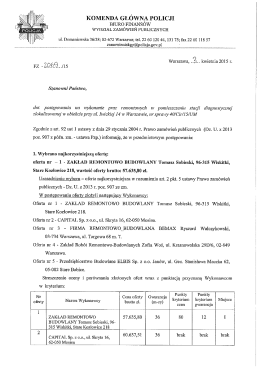 zawiadomienie o wyborze najkorzystniejszej oferty
