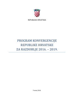 Program konvergencije RH za razdoblje 2016.