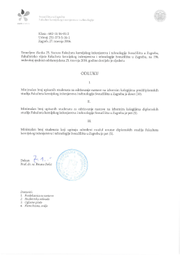 Odluka o minimalnom broju upisanih studenata na izbornim kolegijima