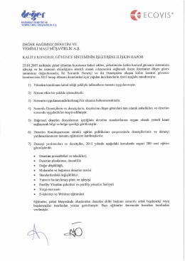 Page 1 değer 4e EcovIS BAĞIMSiz DENETİM VE YEMİNLİ MALİ