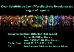 Page 1 Oyun Sektöründe Çeviri/Yerelleştirme Uygulamaları: League