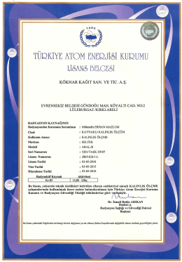 Page 1 T&Uuml;DKİYE ATOM ENEDJİSİ KUDUMU İ&AN& BELCESİ