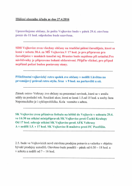 Hlášení místního rozhlasu ze dne 27.4.2016