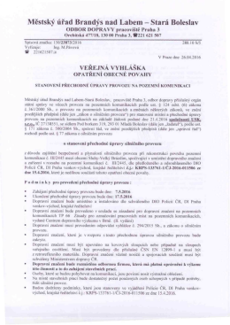 VV - stanoveni prechodne upravy provozu na poz. komunikacich