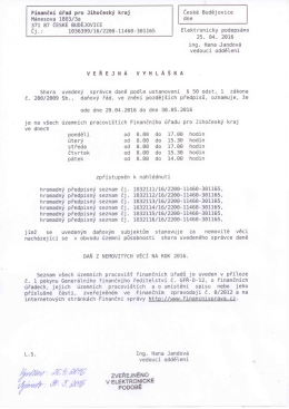 Page 1 Finanční úřad pro Jihočeský kraj České Budějovice