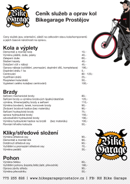 ceník pdf - Bike Garage – Roman Hájek