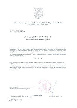 Vyhlášení platnosti obnoveného katastrálního operátu - Praha