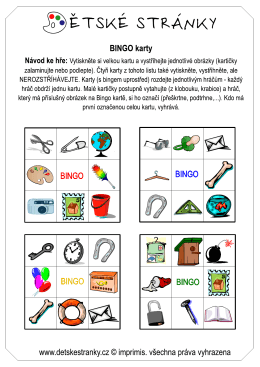 Bingo &ndash; velk&aacute; karta k rozstř&iacute;h&aacute;n&iacute; obr&aacute;zků