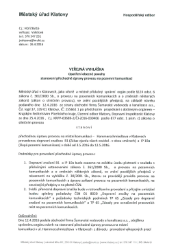 přechodn&aacute; &uacute;prava provozu na m&iacute;stn&iacute; komunikaci