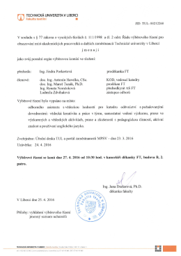 Komise - Fakulta textilní