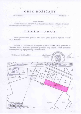 Záměr obce - prodej ppč. 129/4