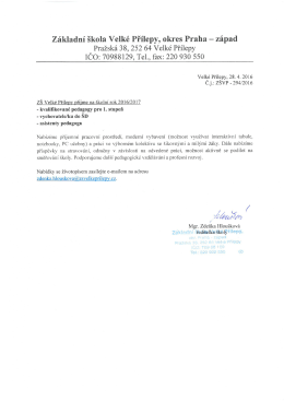 více informací zde - Obec Velké Přílepy