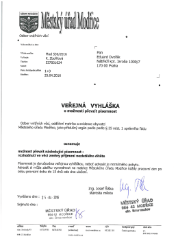 Veřejná vyhláška