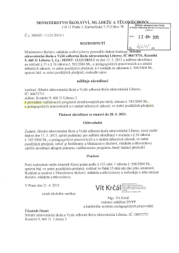 Vzdělávací programy akreditované pro účely zákona 563/2004 Sb. o
