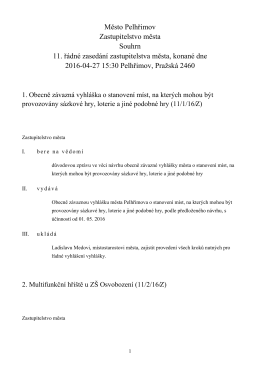 11. zased&aacute;n&iacute; ZM - Město Pelhřimov