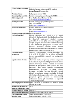 Přesn&yacute; n&aacute;zev programu: