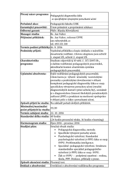 Pedagogická diagnostika žáka se specifickými vývojovými