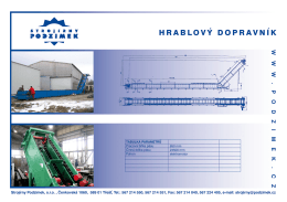 Hrablový dopravník - Strojírny Podzimek