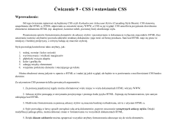 Ćw9. CSS i wstawianie CSS