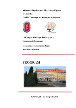 Program - XVIII Kongres Polskiego Towarzystwa