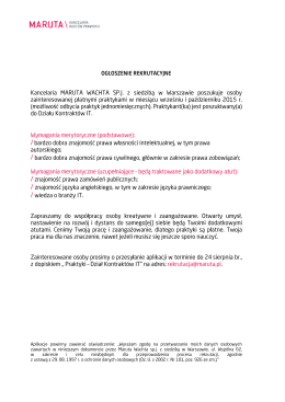 OGŁOSZENIE REKRUTACYJNE