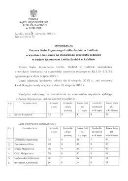 PREZES SĄDU REJoNoch - Sąd Rejonowy Lublin