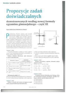 Propozycje zadań doświadczalnych