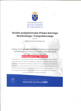 Studia podyplomowe Prawa Karnego Skarbowego i Gospodarczego
