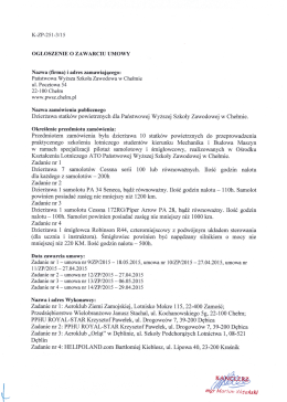 umowa - Państwowa Wyższa Szkoła Zawodowa w Chełmie