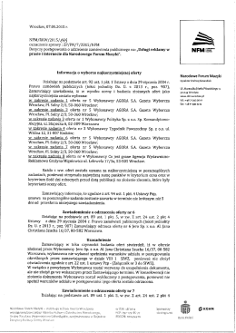 Informacja o wyborze