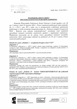 Wyjaśnienie, zmiana treści SIWZ
