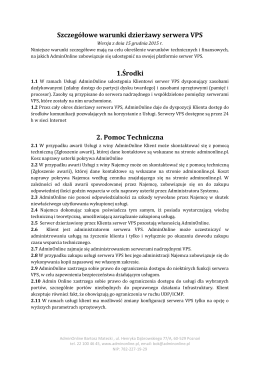 Regulamin VPS - AdminOnline.pl