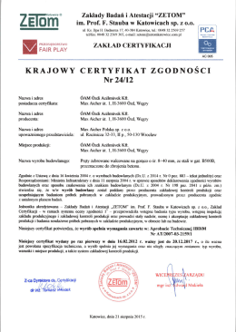 Www Zakłady Badań i Atestacji “*ZETOM`”