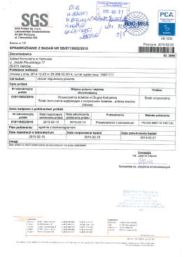 Sprawozdanie z badań z dnia 23.02.2015 r.