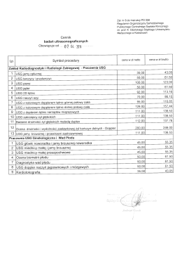 Cennik badań ułtrasonograficznych