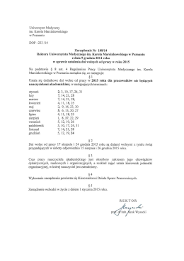 Zarządzenie nr 108/2014 - BIP - Uniwersytet Medyczny w Poznaniu