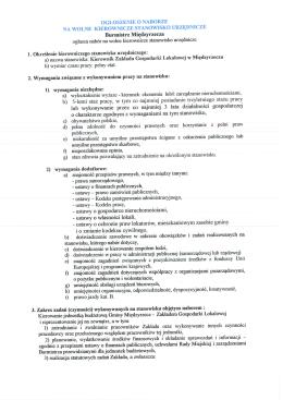 ogłoszenie o naborze na wolne kierownicze stanowisko urzędn] cze