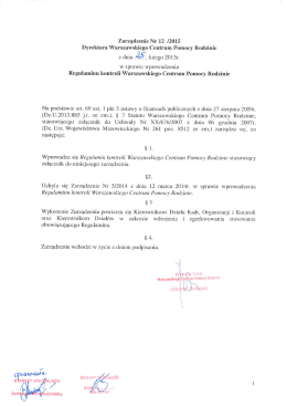 z dnia . lutego 2015r. - Warszawskie Centrum Pomocy Rodzinie