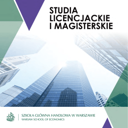 studia licencjackie i magisterskie - Oferta SGH