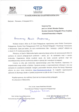 Zaproszenie na Zjazd