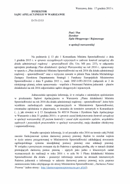 DYREKTOR SĄDU APELACYJNEGO W WARSZAWIE